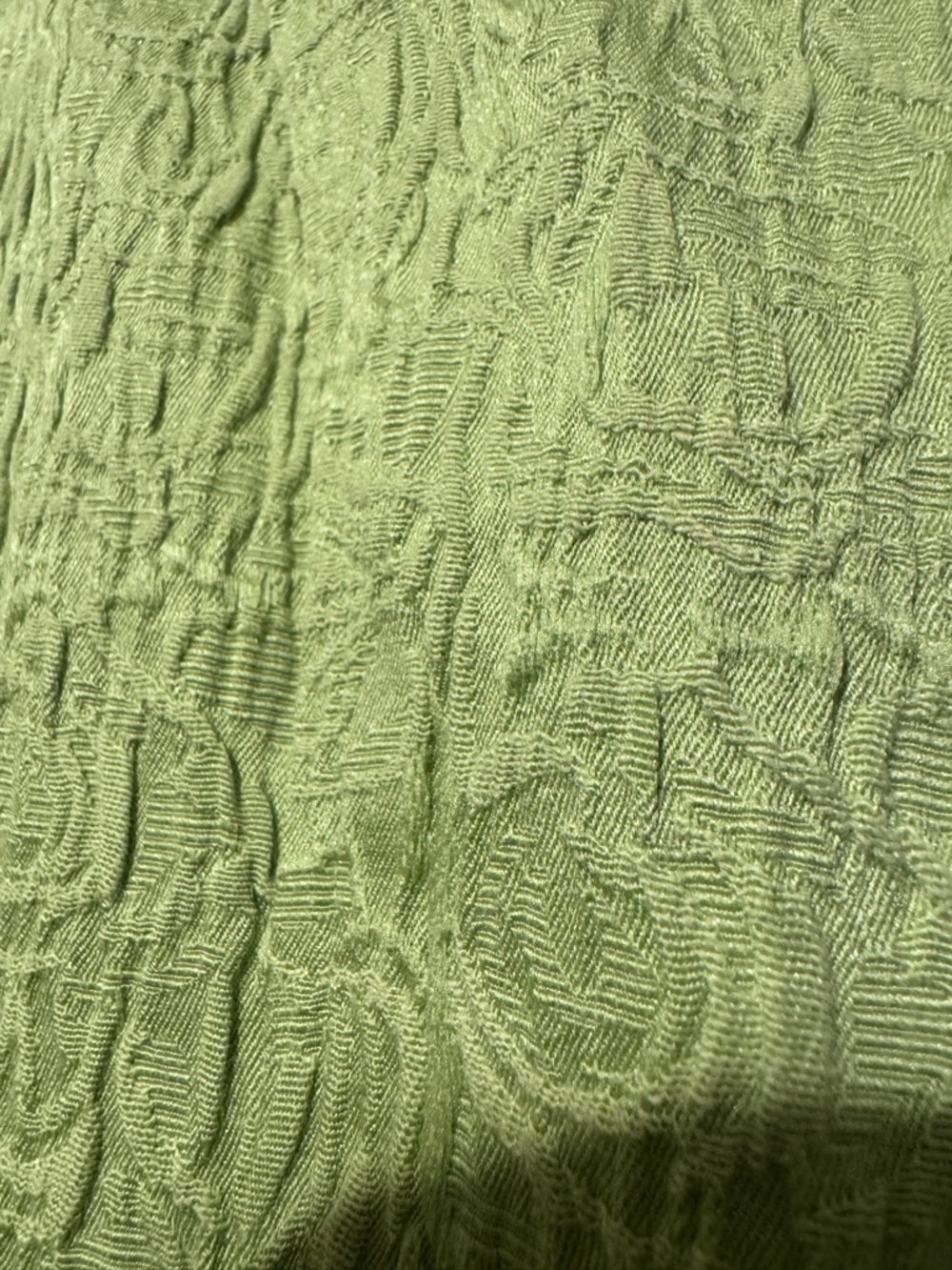 Coldwater Creek 18W Lime Green Jacquard Spring Jacket Pink Trim Preppy - Picture 9 of 9